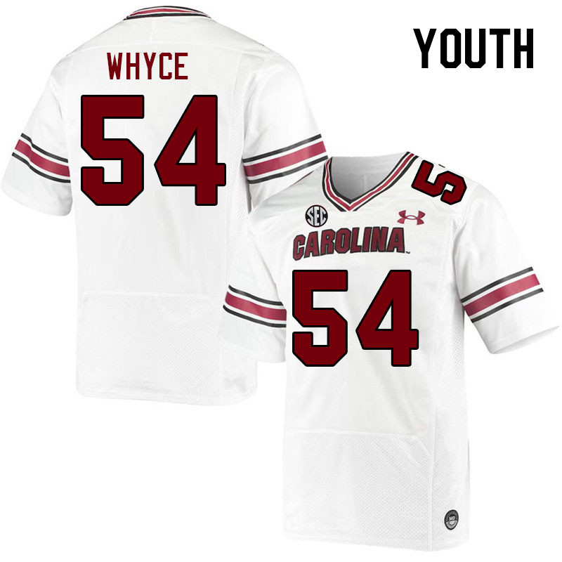 Youth #54 Jamaal Whyce South Carolina Gamecocks 2023 College Football Jerseys Stitched-White
